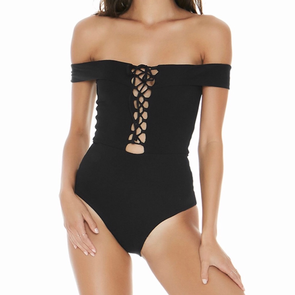 L SPACE Anja One Piece Swimsuit Black 8